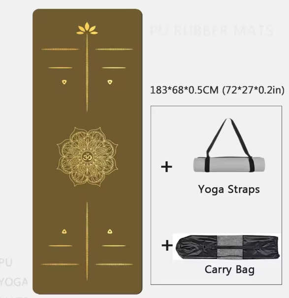 "Estera de Yoga de Goma Natural Duradera de PU – Tapete Antideslizante para Ejercicio en Casa, 183cm, Almohadilla Deportiva de Alta Calidad para Yoga, Gimnasio y Fitness"
