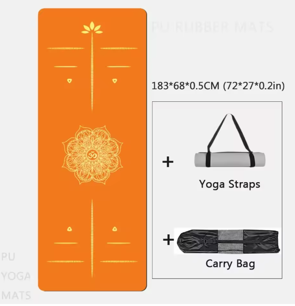 "Estera de Yoga de Goma Natural Duradera de PU – Tapete Antideslizante para Ejercicio en Casa, 183cm, Almohadilla Deportiva de Alta Calidad para Yoga, Gimnasio y Fitness"